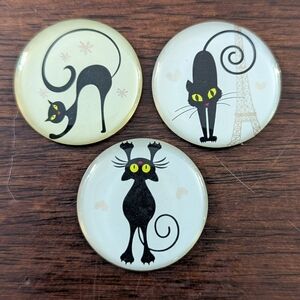 Black Cat Decorative Magnets Set